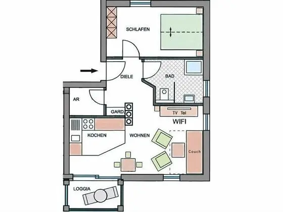Comfort Apart Daire, 1 Yatak Odası, Dağ Manzaralı