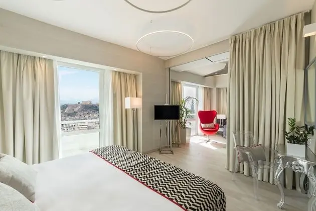 Deluxe Suite with Corner Balcony and Panoramic Acropolis View
