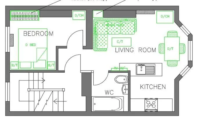 Apart Daire, 1 Yatak Odası, Sigara İçilmez (Apt 2)