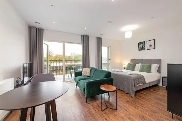Modern studio with balcony