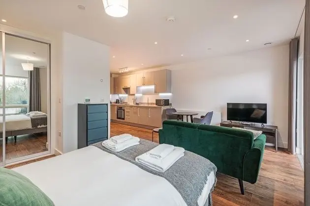 Modern studio with balcony