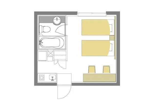 Basic Oda, 2 Tek Kişilik Yatak, Sigara İçilmez (C, 1F)