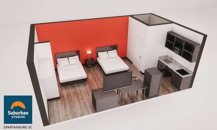 Deluxe Room, 2 Queen Bed, Non-Smoking, Kitchenette