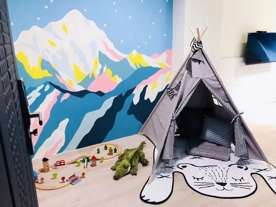Deluxe Dört Kişilik Oda, Balkon, Dağ Manzaralı