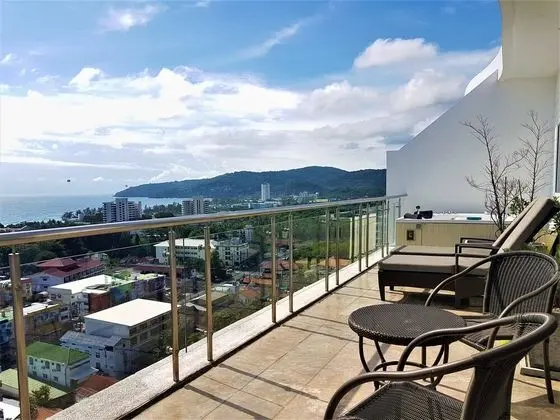 Panoramic Çatı Katı Süiti (Penthouse), 4 Yatak Odası, Jakuzi, Deniz Manzaralı