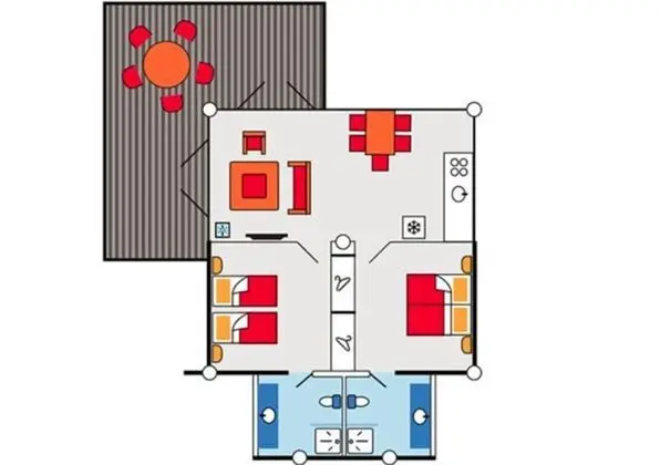 Bungalov, 2 Yatak Odası
