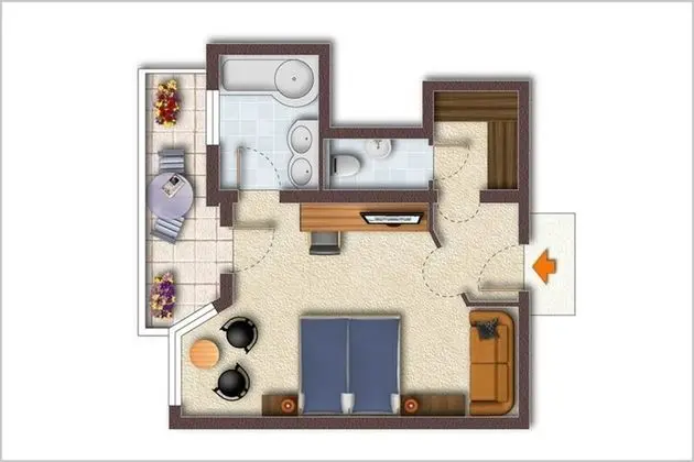 Junior Süit, Küvet, Dağ Manzaralı (Vogelnest)