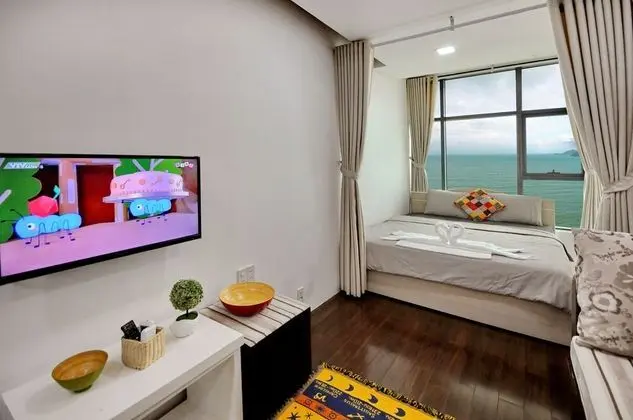 City Apart Daire, 2 Büyük (Queen) Boy Yatak, Küçük Mutfak, Plaj Manzaralı