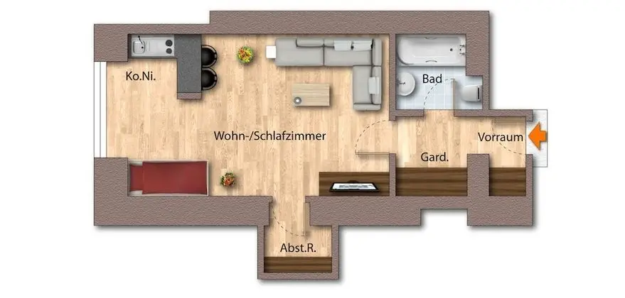 Economy Apart Daire, Avlu Manzaralı