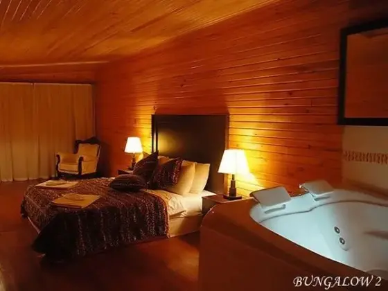 Deluxe Jakuzili Şömineli Nehir Manzaralı Bungalow Oda