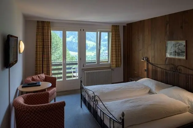 Panoramic Tek Büyük Yataklı Oda, Balkon, Dağ Manzaralı (Eiger)