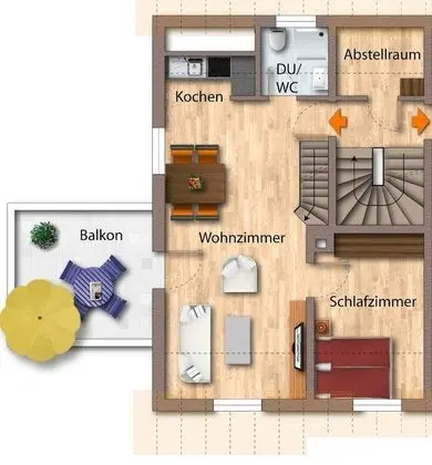 Apart Daire, 2 Yatak Odası, Balkon (Reichenau, cleaning fee)