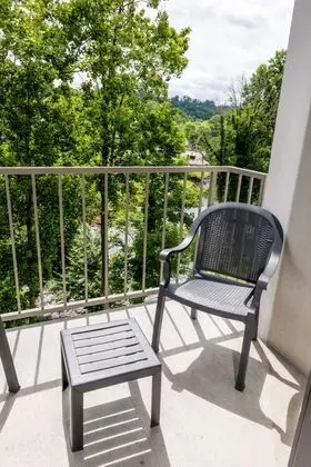 Newly Renovated 2 Queen Beds, Fireplace, Private Balcony on River (Mobility Accessible)