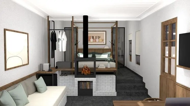 Junior Suite with Fireplace - Mountain & Sea View