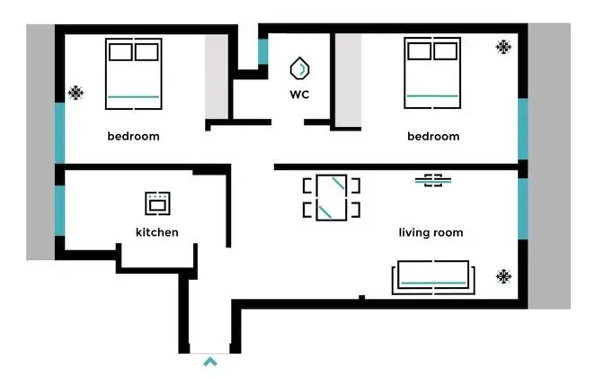 Apart Daire, 2 Yatak Odası, Şehir Manzaralı