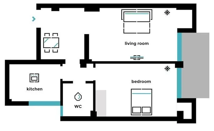 Apart Daire, 1 Yatak Odası