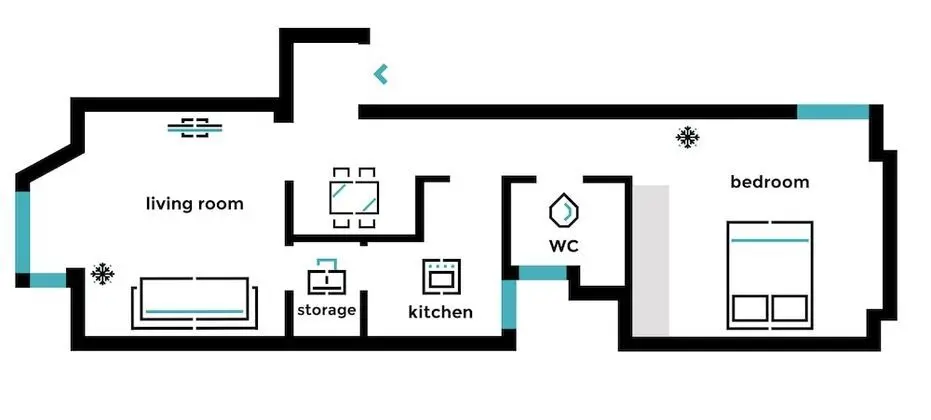 Apart Daire, 1 Yatak Odası