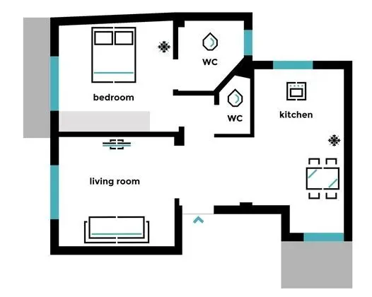 Apart Daire, 1 Yatak Odası