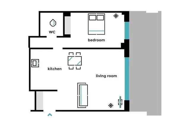 Apart Daire, 1 Yatak Odası, Şehir Manzaralı