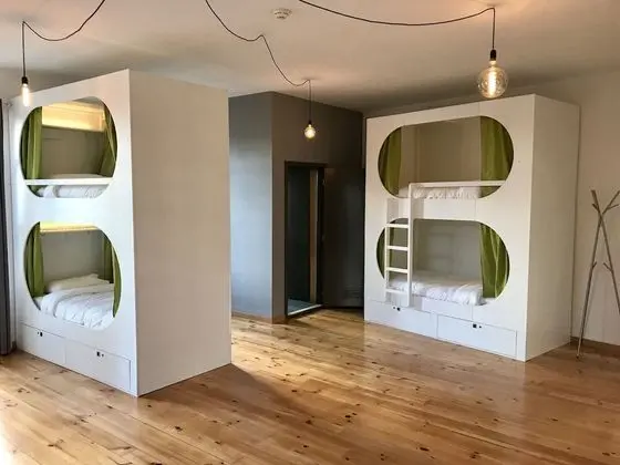 Private sleeping pod in 12 people dormitory