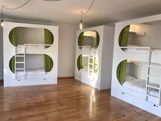 Private sleeping pod in 12 people dormitory