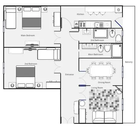 Apart Daire, 2 Yatak Odası, Mikrodalga