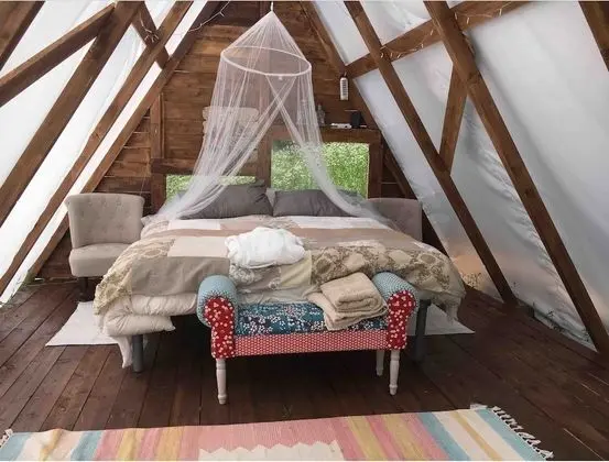 Design Çadır, 1 Büyük (Queen) Boy Yatak, Küçük Mutfak, Tepe Manzaralı