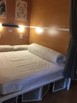 Double Bed in Dorm Shared Bathroom