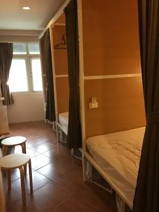 Double Bed in Dorm Shared Bathroom