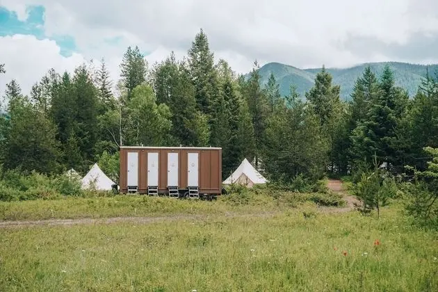 Family Tent With Shared Bathroom