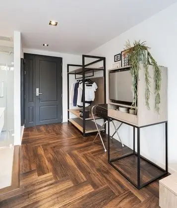 Private Room with Partially Open Bathroom