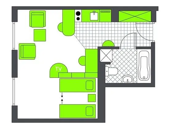Basic Tek Büyük Yataklı Oda, Küçük Mutfak