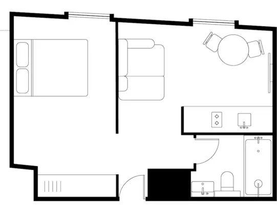One Bedroom Open Plan Suite