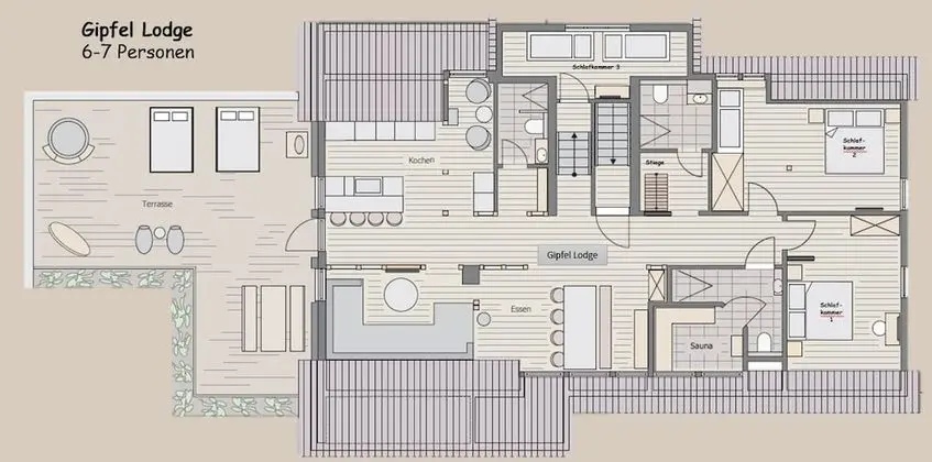 Executive Daire, 3 Yatak Odası (Gipfel Lodge, inkl. 85€ Reinigung)