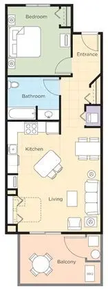 Deluxe Apart Daire, 1 Yatak Odası, Sigara İçilmez, Avlu Manzaralı