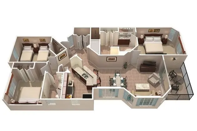 Superior Süit, 3 Yatak Odası (2 Bathrooms)