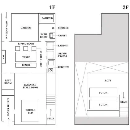 Traditional Ev, 2 Yatak Odası (Japanese Style, Semi open air bath)