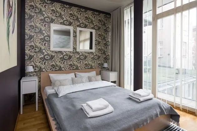 Deluxe Apart Daire, 2 Yatak Odası, Balkon (for 6 people, Łobzowska Street)