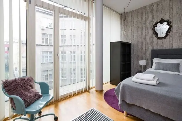 Deluxe Apart Daire, 2 Yatak Odası, Balkon (for 6 people, Łobzowska Street)