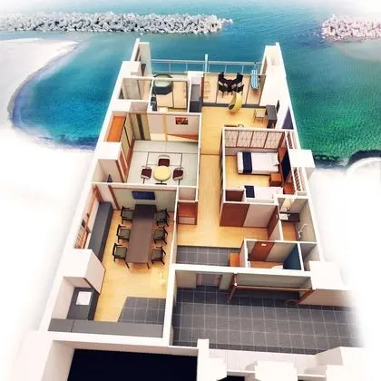 Süit, Özel Banyo, Köşe (Open-air Bath, Ocean View)