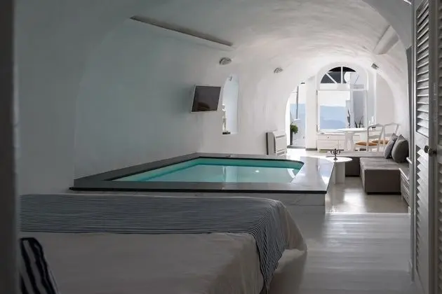Honeymoon Stüdyo Süit, Sıcak Su Havuzu, Deniz Manzaralı (Annex, Indoor HotTub and Caldera View)