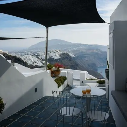 Honeymoon Stüdyo Süit, Sıcak Su Havuzu, Deniz Manzaralı (Annex, Indoor HotTub and Caldera View)