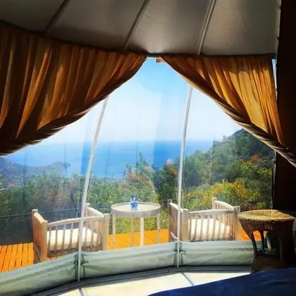 Glamping Çadır, Deniz ve Dağ Manzaralı, Teraslı