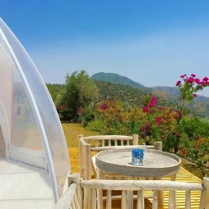 Glamping Çadır, Deniz ve Dağ Manzaralı, Teraslı