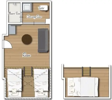 Comfort Dört Kişilik Oda, Sigara İçilmez (2 Single Beds and 1 Double Bed)