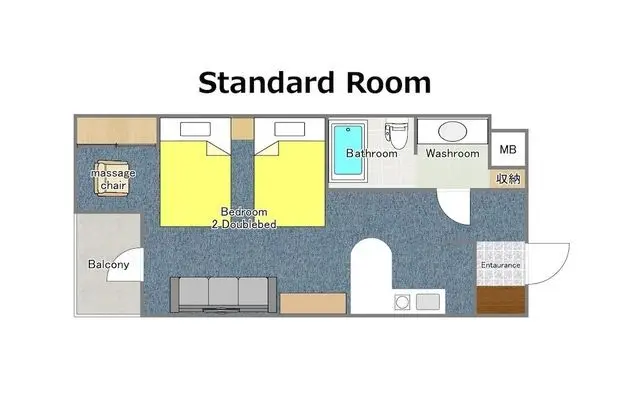 Standard Oda, 2 Yatak Odası, Sigara İçilmez, Mutfak
