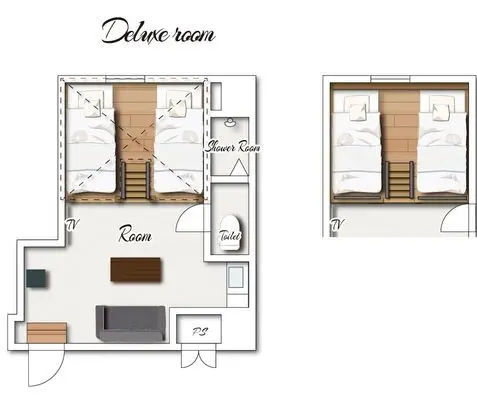 Deluxe Oda, Sigara İçilmez (4 Single Beds)